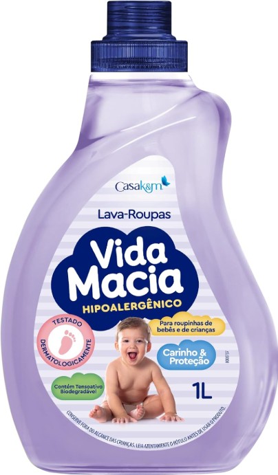 Lava Roupas Líquido Casa Km Vida Macia para Bebê vale a pena? Review prático